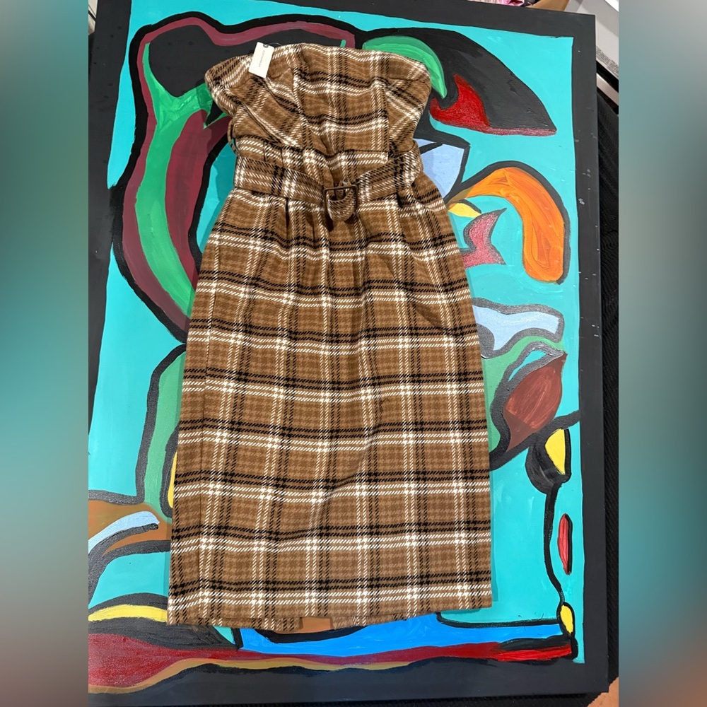 NWT Anthropologie Plaid Mini Dress